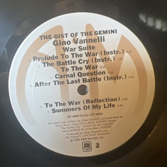 Gino Vannelli The Gist of the Gemini Vinyl LP ULTRASONIC CLEAN Gatefold cover EX - Picture 6 of 9